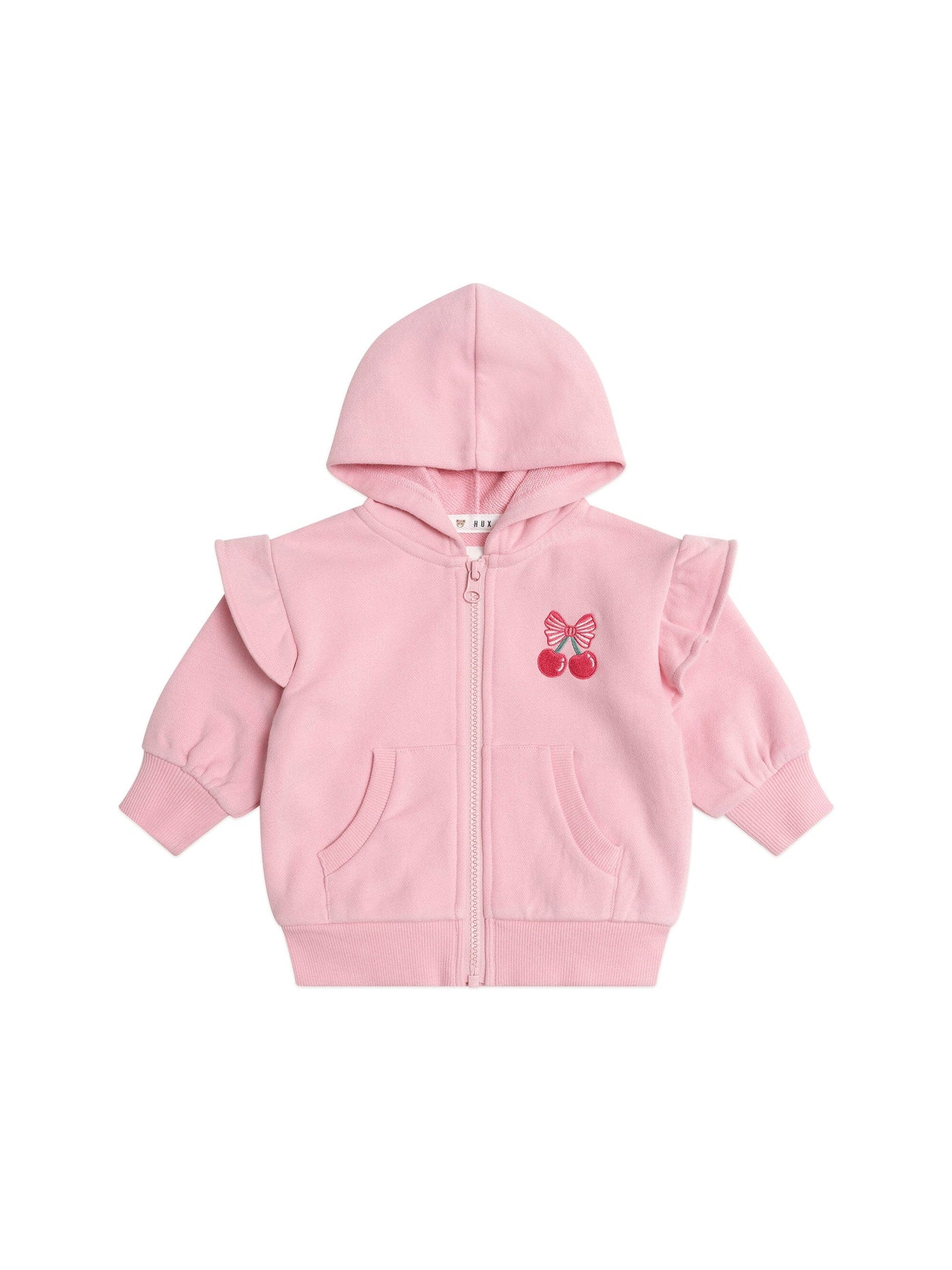 Huxbaby - Zip Up Frill Hoodie Apricot - HB3368S25 Hoodie Huxbaby 