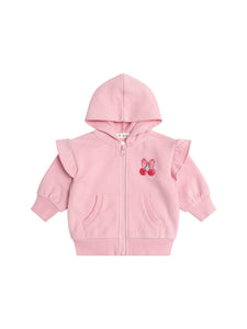 Huxbaby - Zip Up Frill Hoodie Apricot - HB3368S25
