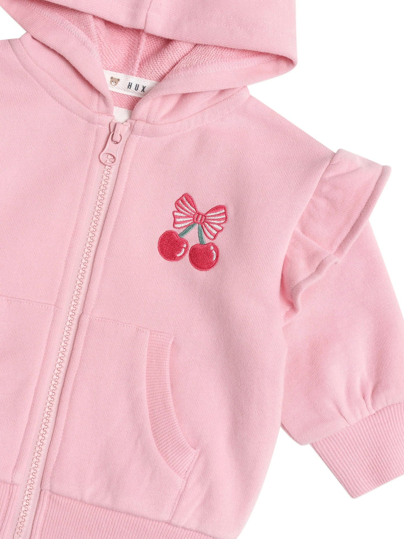 Huxbaby - Zip Up Frill Hoodie Apricot - HB3368S25 Hoodie Huxbaby 