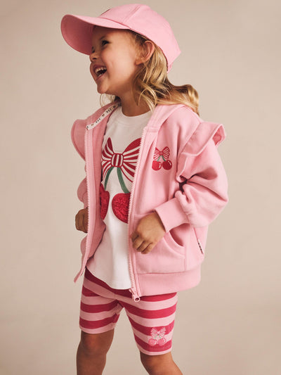Huxbaby - Zip Up Frill Hoodie Apricot - HB3368S25 Hoodie Huxbaby 