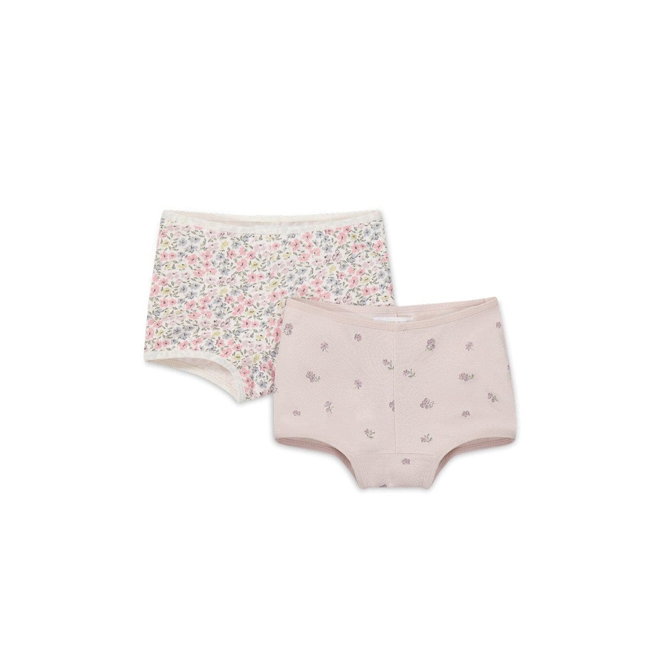 Jamie Kay 2PK Girls Shortie - Fifi Floral/Meredith Violet - Organic Cotton Shorts Jamie Kay 