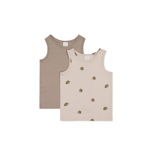 Jamie Kay 2PK Tank Top - Mouse/Henry Hedgehog Shell - Organic Cotton