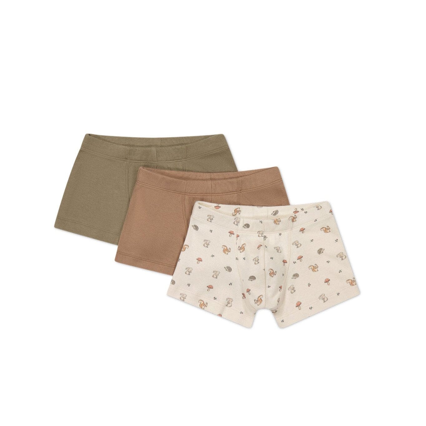 Jamie Kay 3pk Trunk - Spiced/Oak/Woodland Friends - Organic Cotton Shorts Jamie Kay 