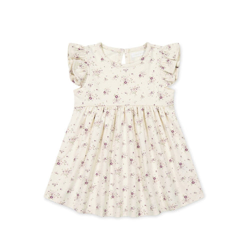 Jamie Kay Ada Dress - Sweet William Floral Natural - Organic Cotton