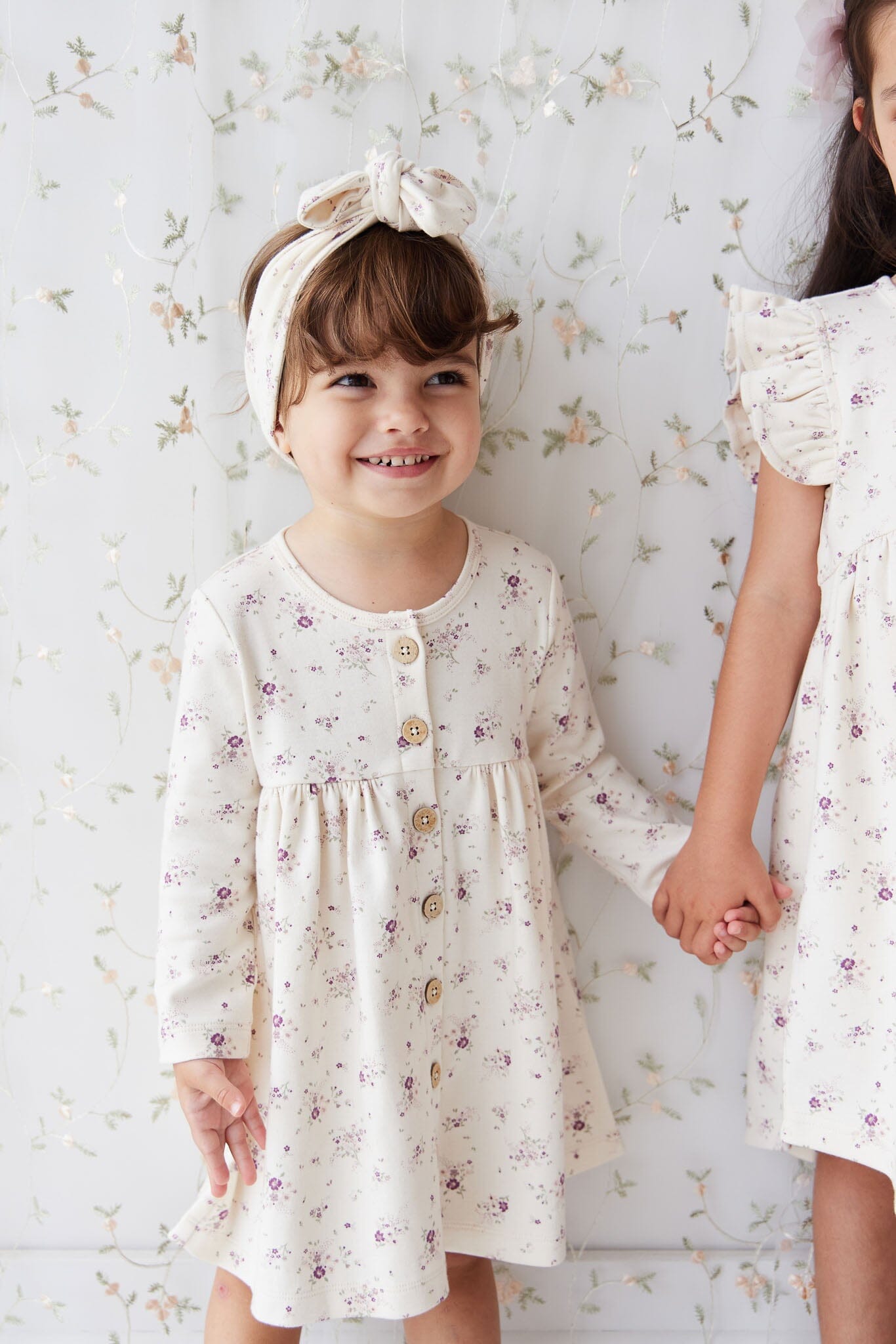 Jamie Kay Ada Dress - Sweet William Floral Natural - Organic Cotton Short Sleeve Dress Jamie Kay 