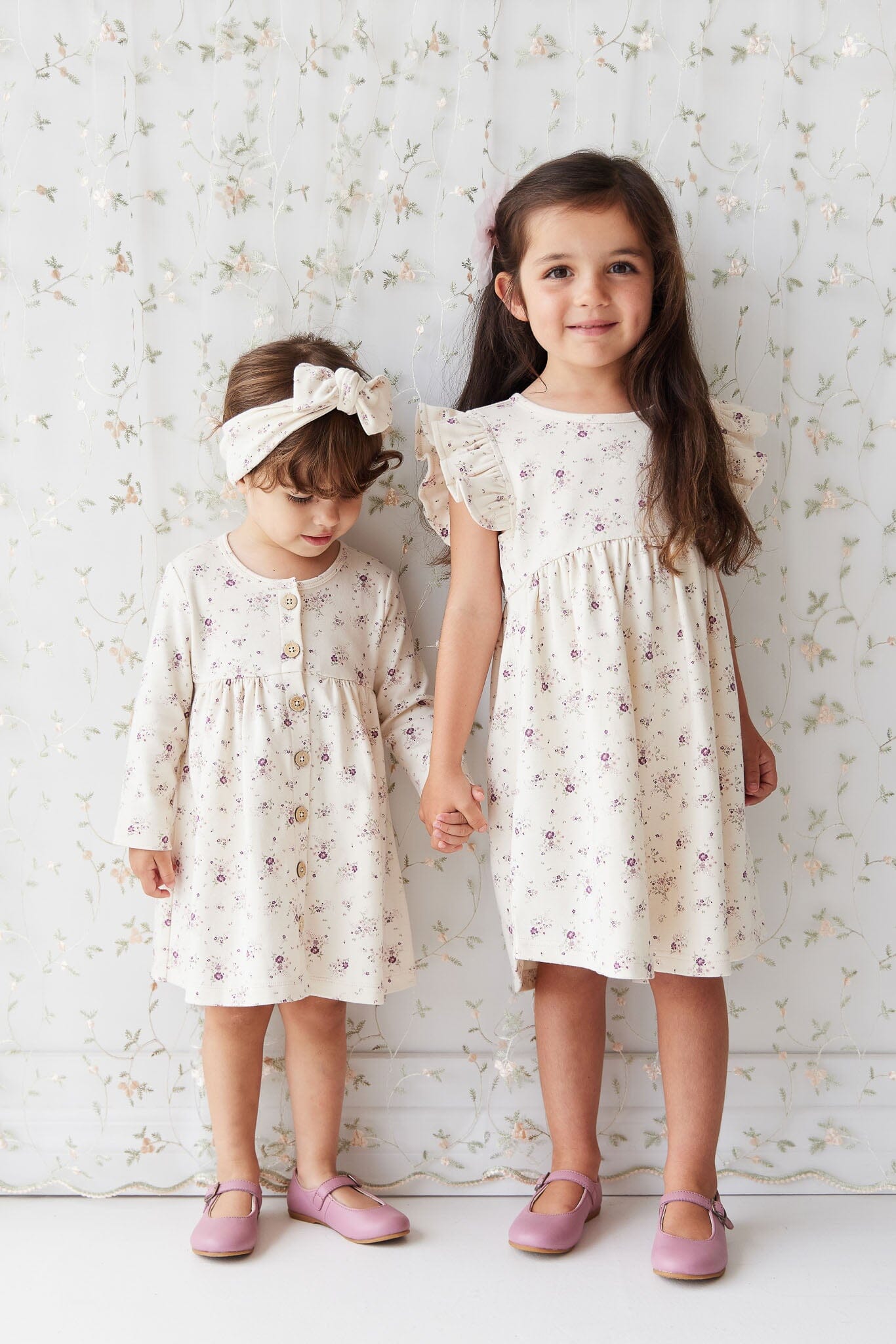 Jamie Kay Ada Dress - Sweet William Floral Natural - Organic Cotton Short Sleeve Dress Jamie Kay 