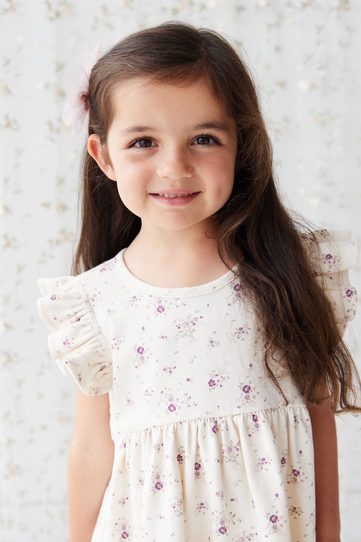 Jamie Kay Ada Dress - Sweet William Floral Natural - Organic Cotton Short Sleeve Dress Jamie Kay 