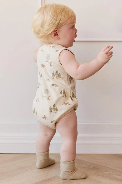 Jamie Kay Archie Playsuit - Pine Forest Friends - Organic Cotton Playsuit Jamie Kay 