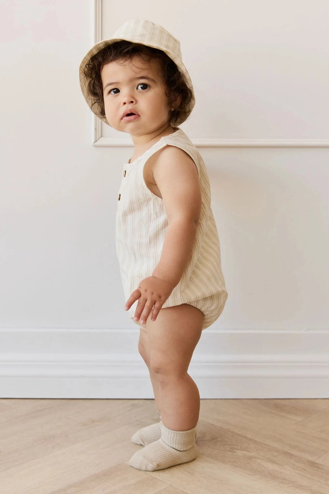 Jamie Kay Archie Playsuit - Variegated Stripe Foam - Organic Cotton Playsuit Jamie Kay 