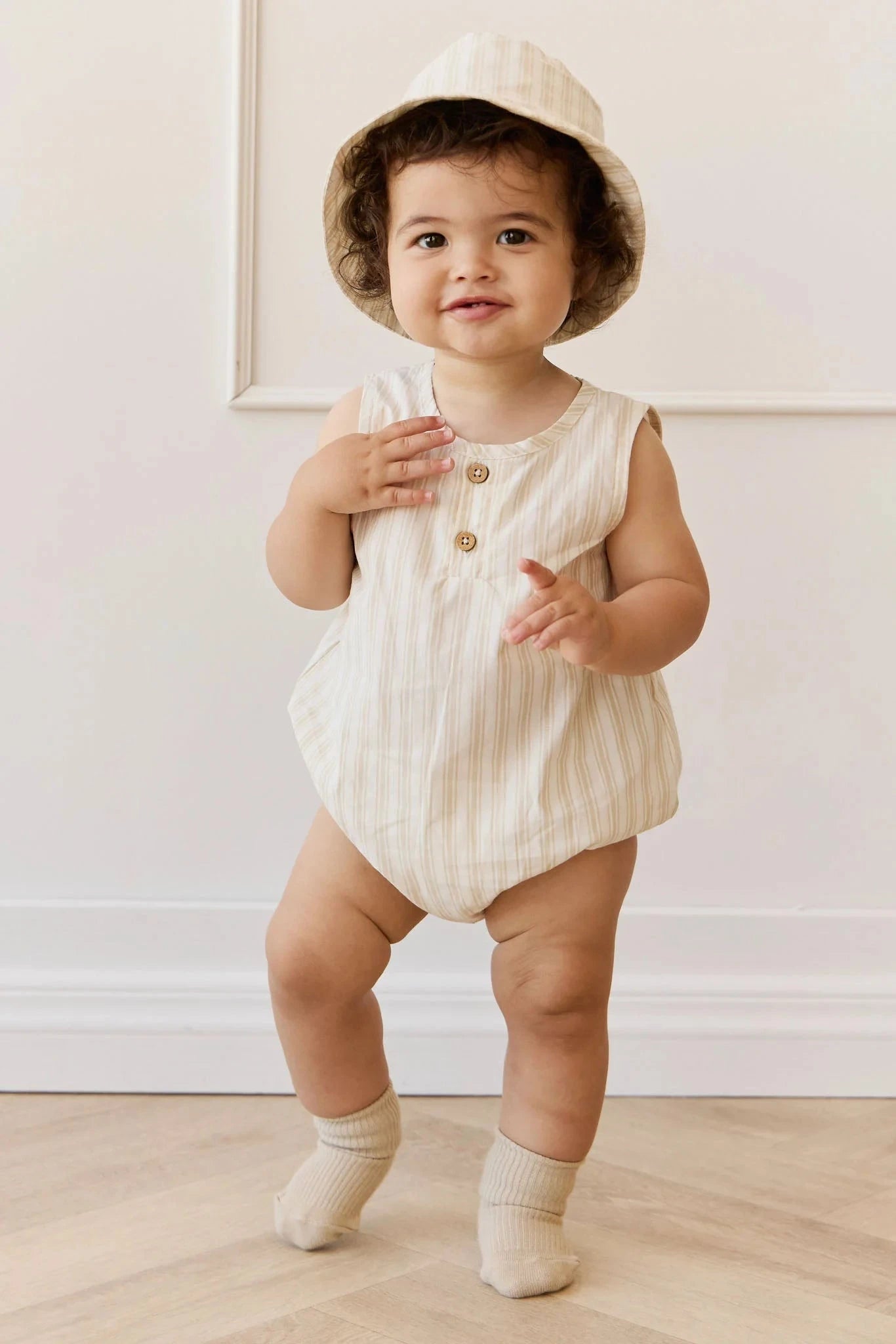 Jamie Kay Archie Playsuit - Variegated Stripe Foam - Organic Cotton Playsuit Jamie Kay 