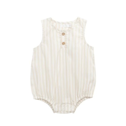 Jamie Kay Archie Playsuit - Variegated Stripe Foam - Organic Cotton