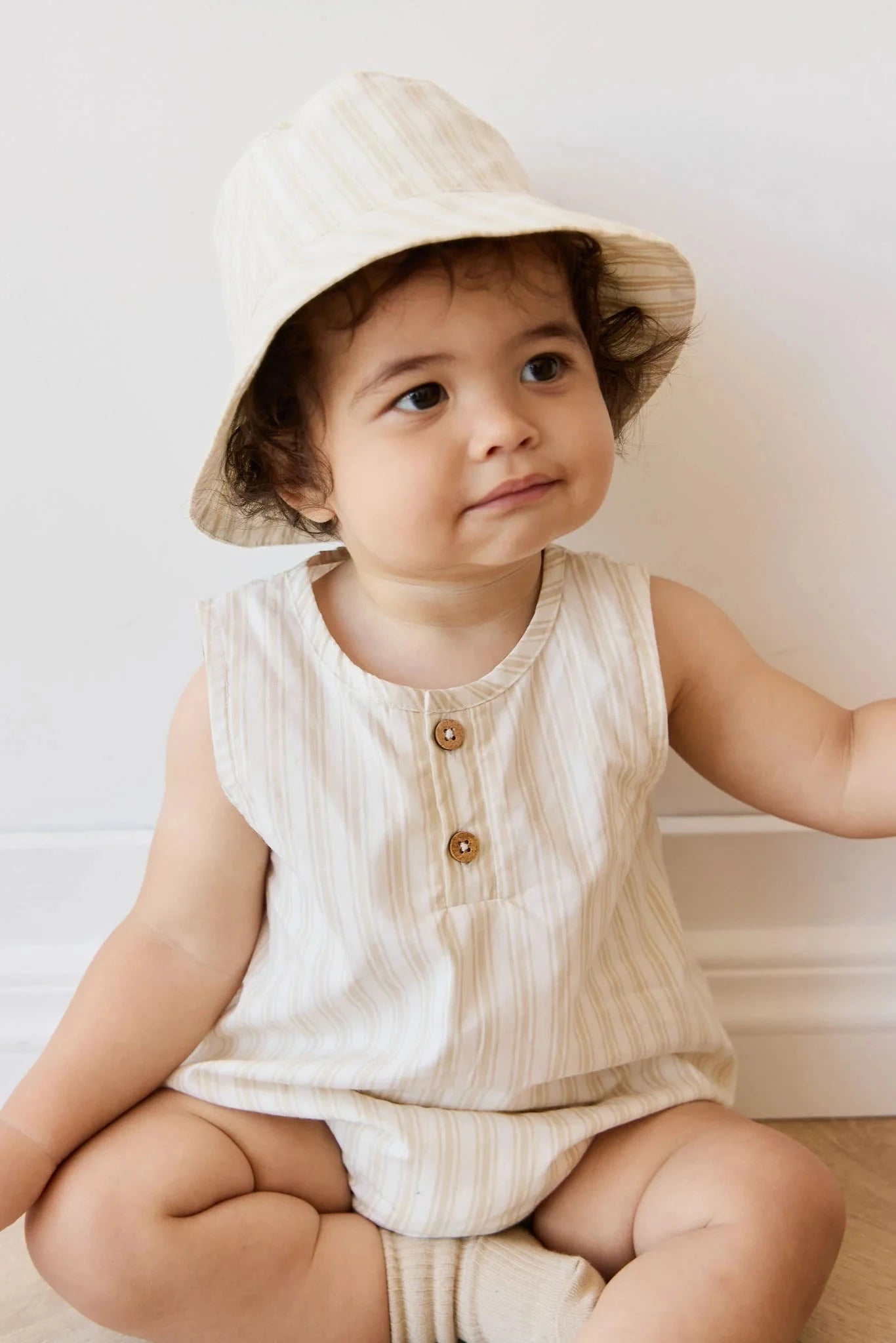 Jamie Kay Archie Playsuit - Variegated Stripe Foam - Organic Cotton Playsuit Jamie Kay 