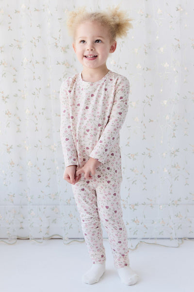 Jamie Kay Atlas Long Sleeve Pyjama Set - Berry Cream Adaline Berries - Organic Cotton Long Sleeve Pyjamas Jamie Kay 