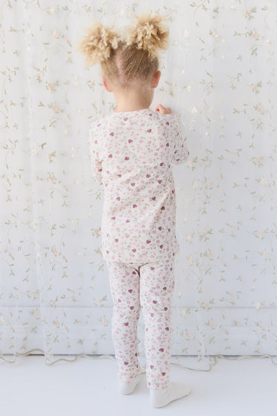 Jamie Kay Atlas Long Sleeve Pyjama Set - Berry Cream Adaline Berries - Organic Cotton Long Sleeve Pyjamas Jamie Kay 