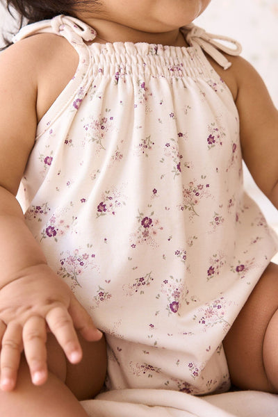 Jamie Kay Cassie Playsuit - Sweet William Floral Natural - Organic Cotton Playsuit Jamie Kay 