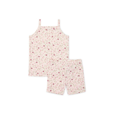 Jamie Kay Daisy May Singlet Pyjama Set - Berry Cream Adaline Berries - Organic Cotton Short Sleeve Pyjamas Jamie Kay 