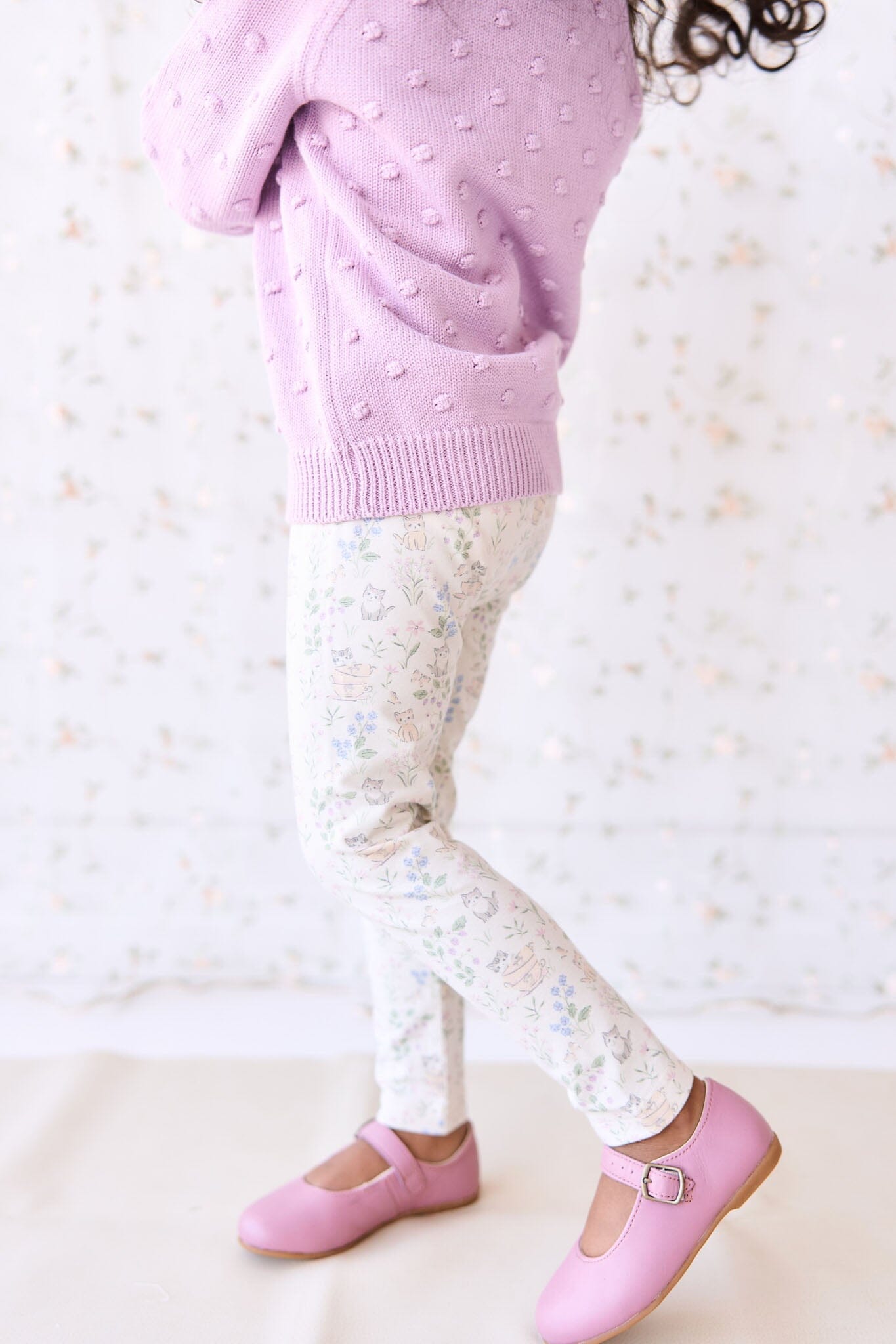 Jamie Kay Everyday Legging - Moons Garden Lavender - Organic Cotton Leggings Jamie Kay 