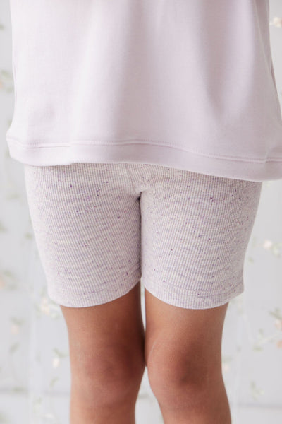 Jamie Kay Fine Rib Elisa Bike Short - Lavender Fleck - Organic Cotton Bike Shorts Jamie Kay 