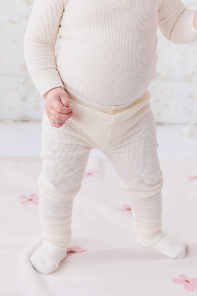 Jamie Kay Fine Rib Long Sleeve Bodysuit - Lily Fleck - Organic Cotton Bodysuit Jamie Kay 