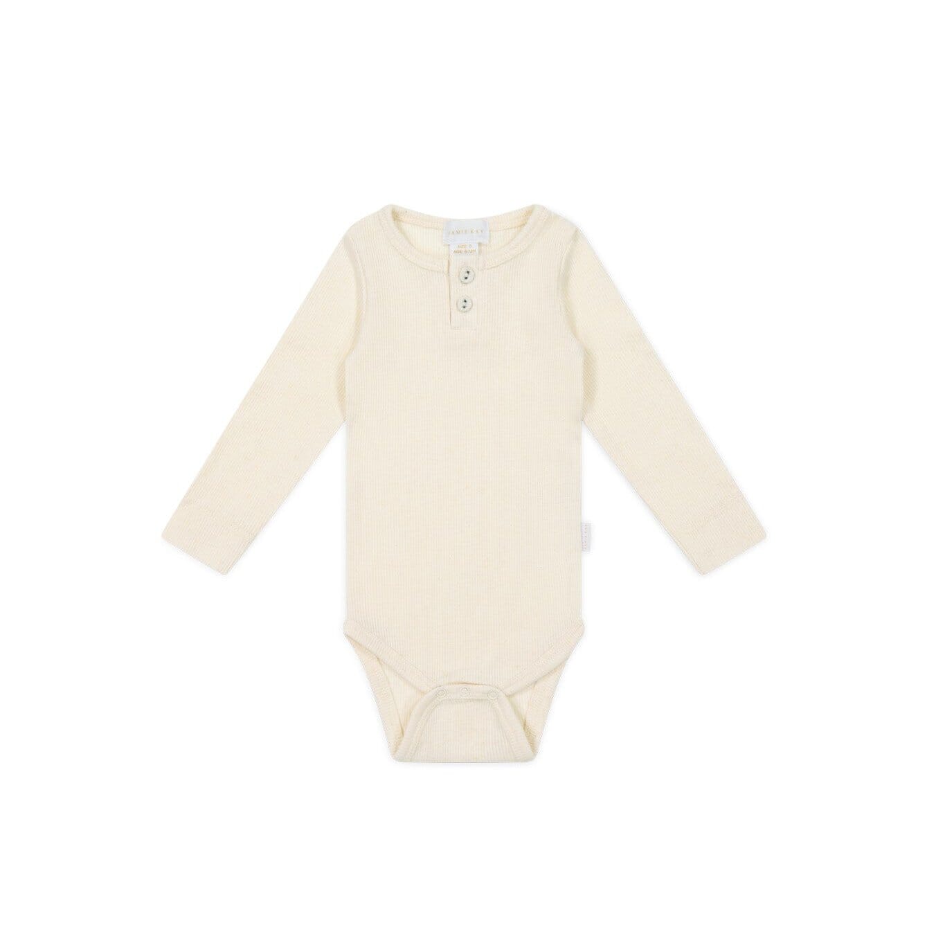 Jamie Kay Fine Rib Long Sleeve Bodysuit - Lily Fleck - Organic Cotton Bodysuit Jamie Kay 