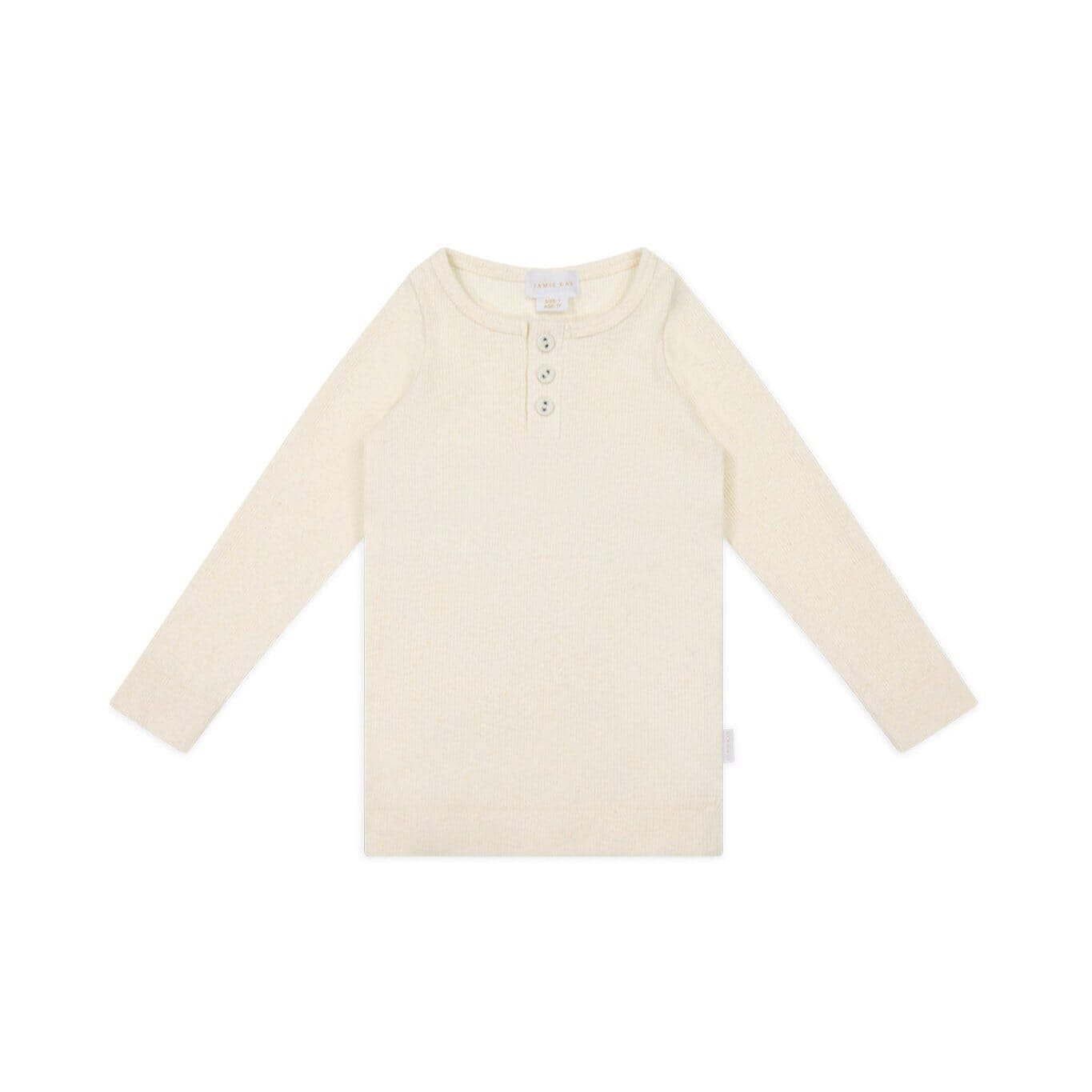 Jamie Kay Fine Rib Long Sleeve Henley - Lily Fleck - Organic Cotton Long Sleeve T-Shirt Jamie Kay 