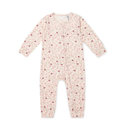 Jamie Kay Frankie Onepiece - Berry Cream Adaline Berries - Organic Cotton Onepiece Jamie Kay 