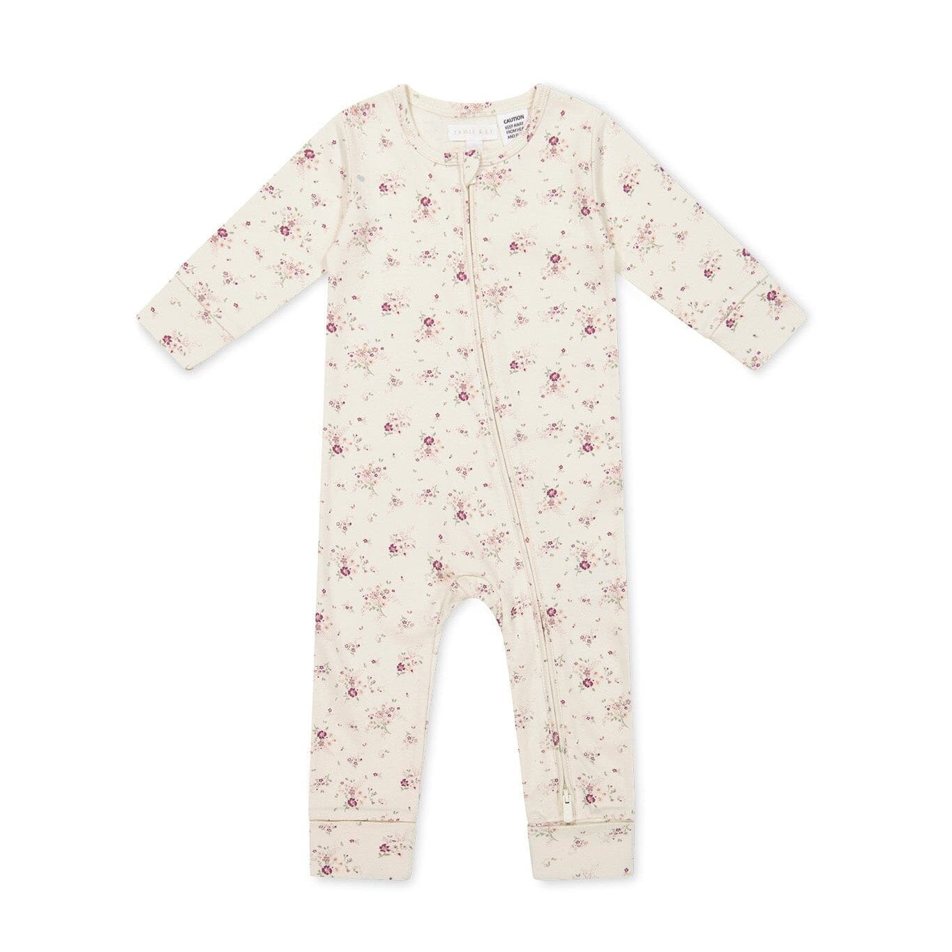 Jamie Kay Frankie Onepiece - Sweet William Floral Natural - Organic Cotton Onepiece Jamie Kay 