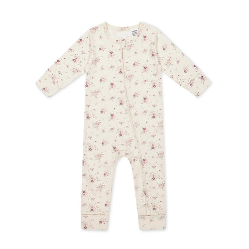 Jamie Kay Frankie Onepiece - Sweet William Floral Natural - Organic Cotton