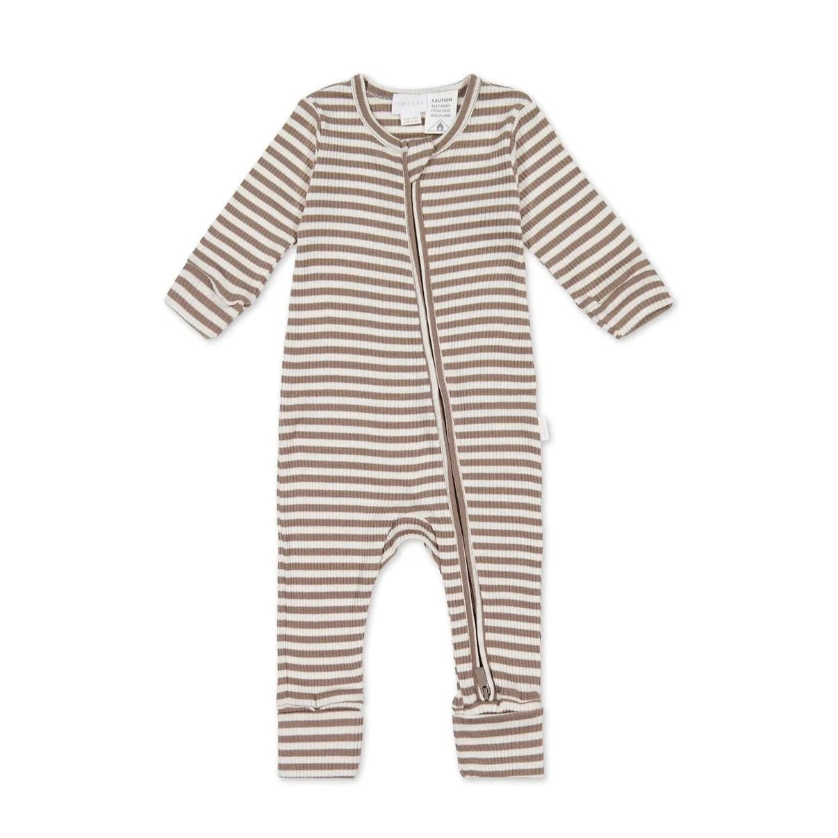 Jamie Kay Gracelyn Onepiece - Narrow Stripe Tweed/Cloud - Organic Cotton Onepiece Jamie Kay 