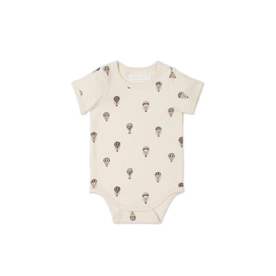 Jamie Kay Hudson Short Sleeve Bodysuit - Montgolfiere Cloud - Organic Cotton Bodysuit Jamie Kay 