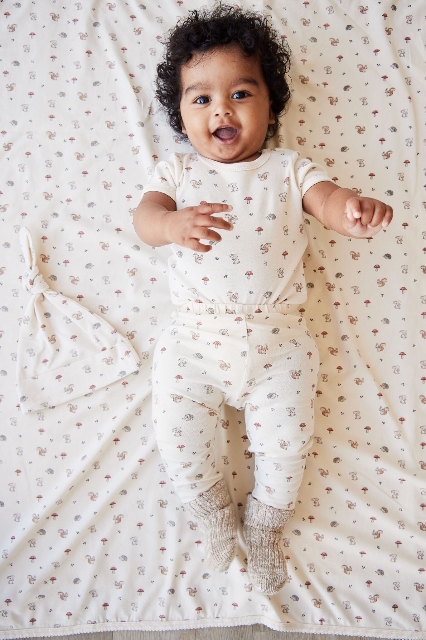 Jamie Kay Hudson Short Sleeve Bodysuit - Woodland Friends - Organic Cotton Bodysuit Jamie Kay 