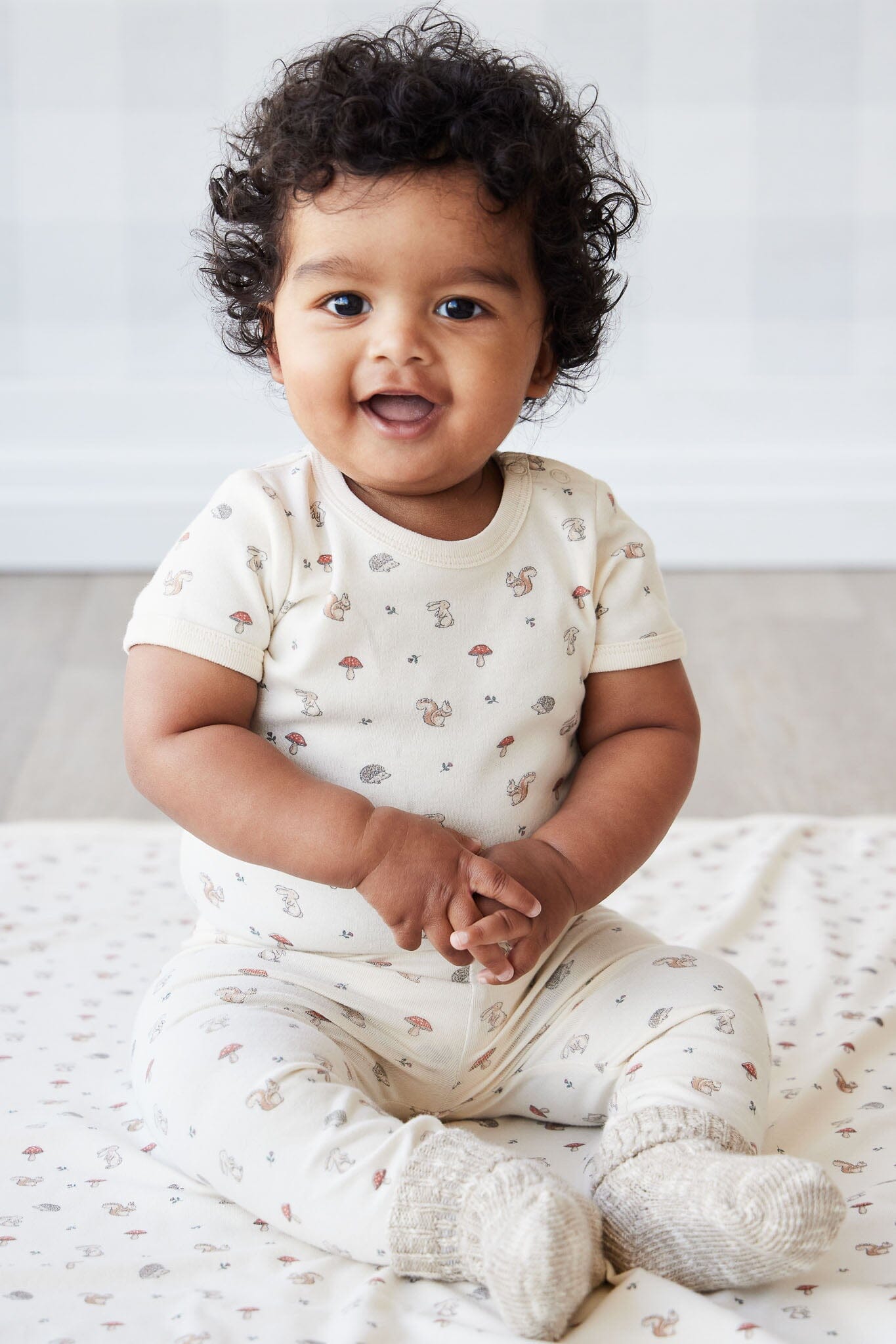 Jamie Kay Hudson Short Sleeve Bodysuit - Woodland Friends - Organic Cotton Bodysuit Jamie Kay 