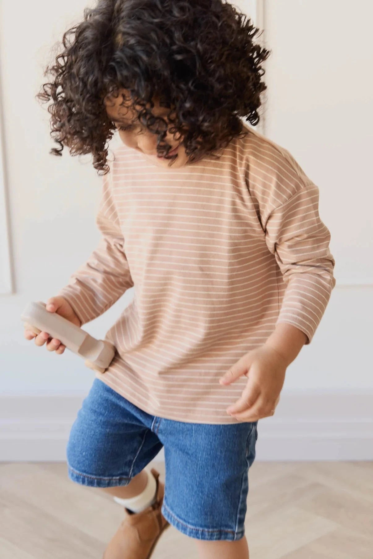 Jamie Kay Levi Long Sleeve Top | Daily Stripe Pale Terracotta/Buff - Organic Cotton Long Sleeve Top Jamie Kay 