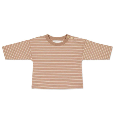 Jamie Kay Levi Long Sleeve Top | Daily Stripe Pale Terracotta/Buff - Organic Cotton Long Sleeve Top Jamie Kay 