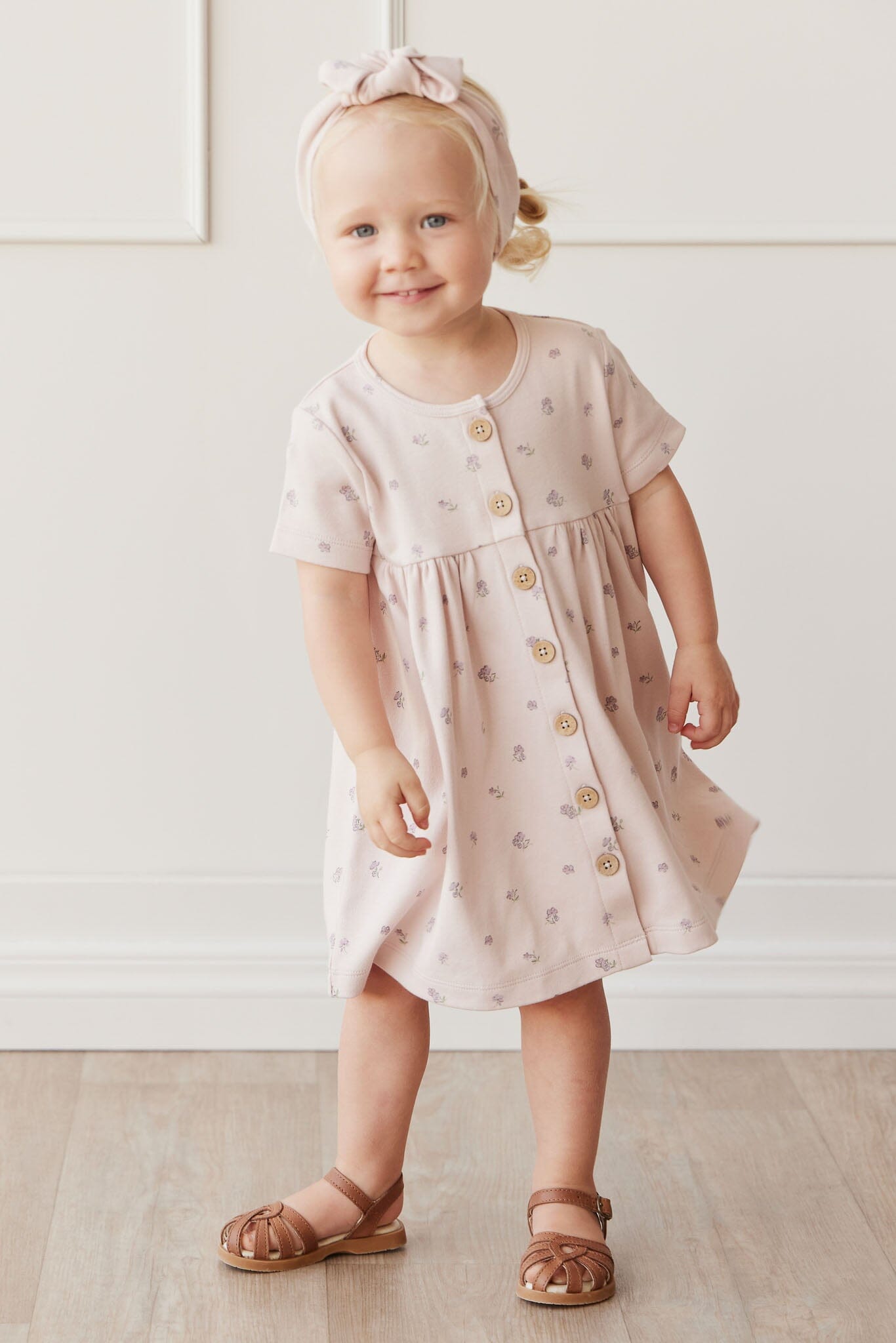 Jamie Kay Lola Dress - Meredith Violet - Organic Cotton Short Sleeve Dress Jamie Kay 