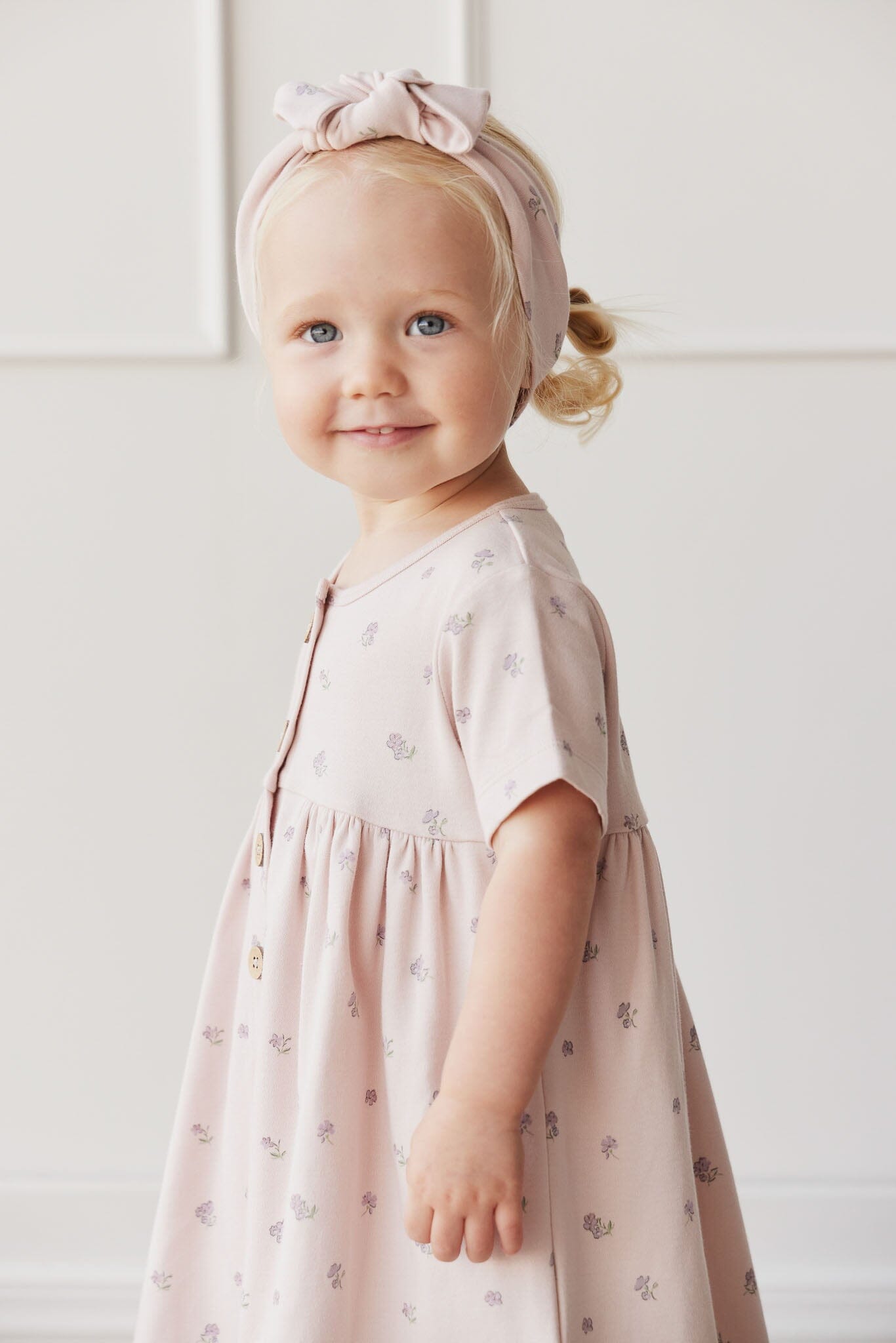 Jamie Kay Lola Dress - Meredith Violet - Organic Cotton Short Sleeve Dress Jamie Kay 