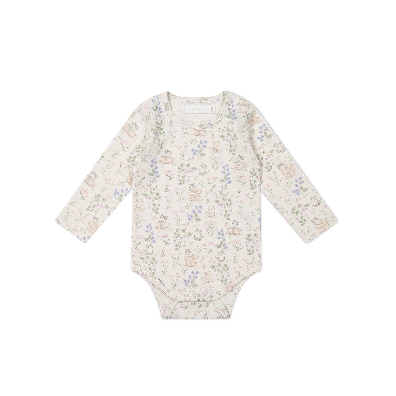 Jamie Kay Long Sleeve Bodysuit - Moons Garden Lavender - Organic Cotton Bodysuit Jamie Kay 