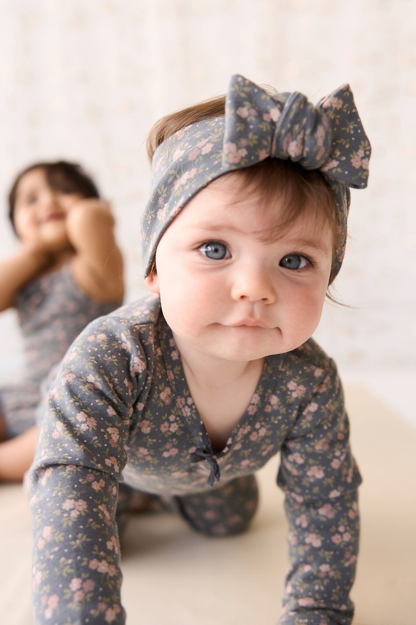 Jamie Kay Long Sleeve Bodysuit - Rosalie Floral Lava - Organic Cotton Bodysuit Jamie Kay 