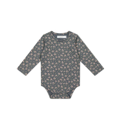 Jamie Kay Long Sleeve Bodysuit - Rosalie Floral Lava - Organic Cotton Bodysuit Jamie Kay 