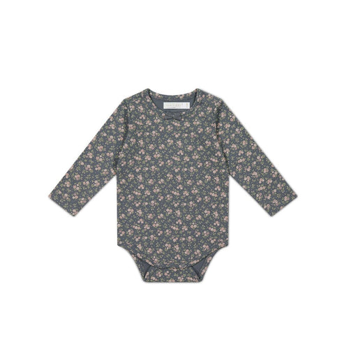 Jamie Kay Long Sleeve Bodysuit - Rosalie Floral Lava - Organic Cotton