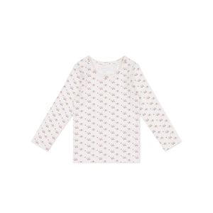 Jamie Kay Long Sleeve Top | Rose Floral Pink - Organic Cotton