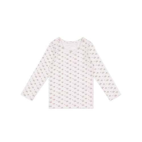 Jamie Kay Long Sleeve Top | Rose Floral Pink - Organic Cotton