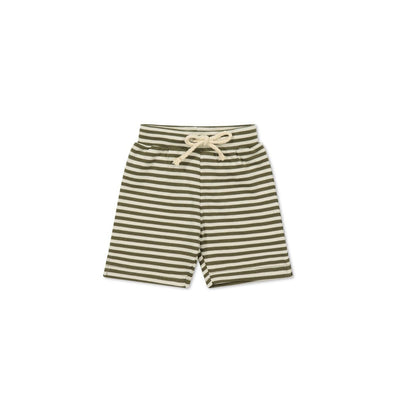 Jamie Kay Marley Short - Narrow Stripe Deep Olive/Soft Clay - Pima Cotton Shorts Jamie Kay 