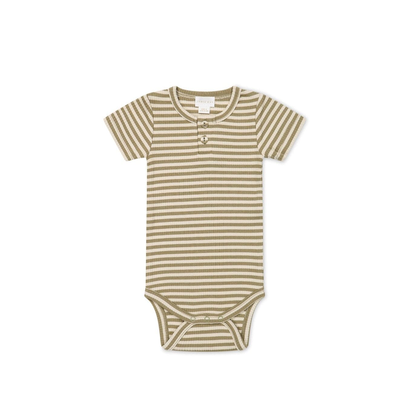 Jamie Kay Modal Darcy Rib Tee Bodysuit - Narrow Stripe Oak/Soft Clay - Organic Cotton Bodysuit Jamie Kay 