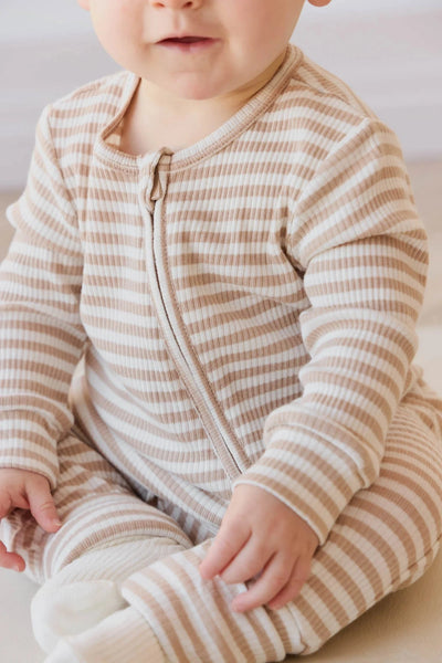 Jamie Kay Modal Gracelyn Onepiece | Narrow Stripe Baker/Cloud - Organic Cotton Onepiece Jamie Kay 