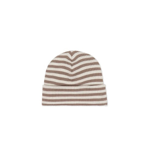 Jamie Kay Modal Lennon Beanie - Narrow Stripe Tweed/Cloud - Organic Cotton