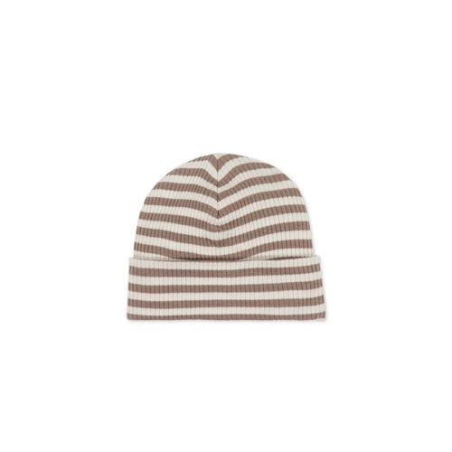 Jamie Kay Modal Lennon Beanie - Narrow Stripe Tweed/Cloud - Organic Cotton