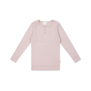 Jamie Kay Modal Long Sleeve Henley - Tulip Marle - Organic Cotton