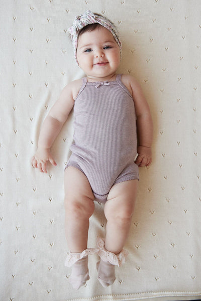 Jamie Kay Modal Singlet Bodysuit - Tulip Marle - Organic Cotton Bodysuit Jamie Kay 