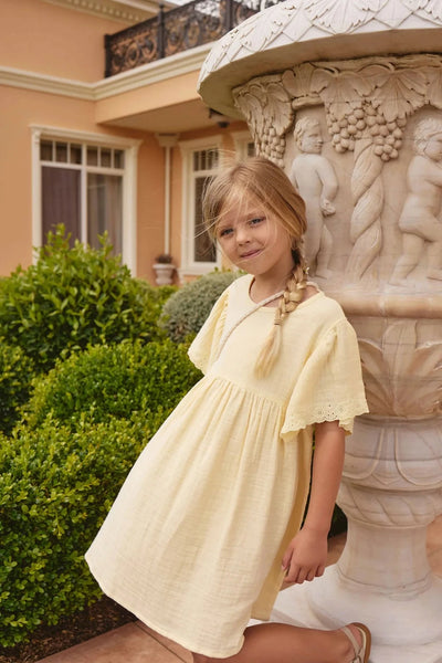 Jamie Kay Muslin Phillipa Dress - Sunshine - Organic Cotton Short Sleeve Dress Jamie Kay 